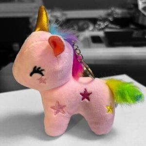 Stuffed Plush UNICORN ~ Keychain/ Bag Dangle~ Kawaii~Soft~LIGHT PINK~NEW SINGLE